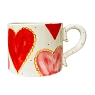 Кружка ручной работы прямая Чашки и поцелуи «Сердца», полуфарфор, 250 мл, превью фото 1