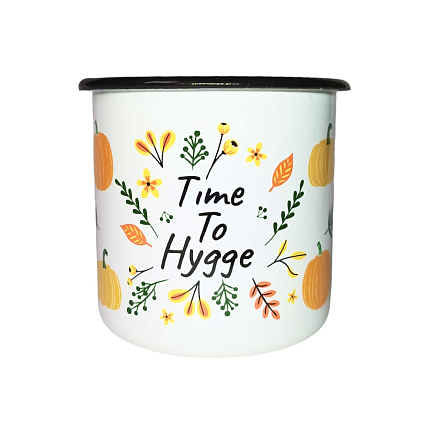 Эмалированная кружка «‎Time to hygge», белая, 400 мл, фото 1.