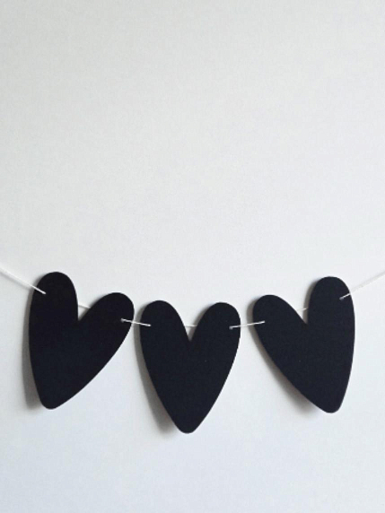 Гирлянда Адастра «Сердечки», черная, картон, 240 г/м², фото 2.