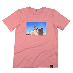 Футболка Barking Store «Курлык», М жен, пепельно-розовый