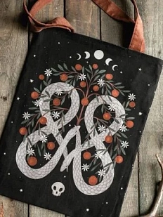 Сумка шоппер «Двойной уроборос», чёрный