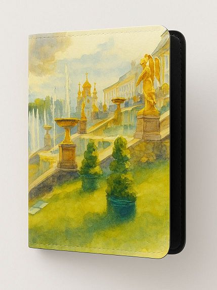 Обложка на паспорт «Большой каскад, Петергоф», искусственная кожа, фото 1.