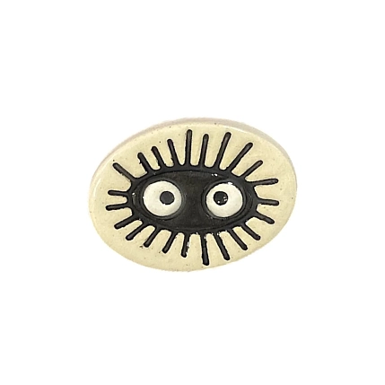 Брошь ручной работы Elizabeth Madar Сусуватари, чёрно-белая, керамика, фото 3.