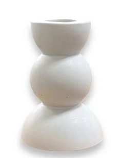 Подсвечник ручной работы однотонный «Башня», серо-голубой