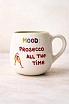 Кружка ручной работы РУКИ В ГЛИНЕ «Mood: prosecco all the time», белая, керамика, 400 мл, круглая, превью фото 1