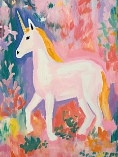 3D Стикер на телефон «Единорог», объёмный