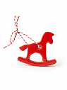 Ёлочная игрушка «Лошадка-Качалка» красная, керамика, превью фото 1