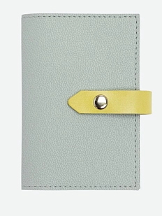 Обложка органайзер для документов с ремешком Kokosina bags, искусственная, серо-голубой