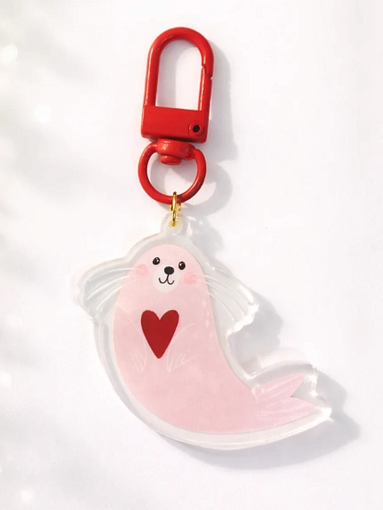 Брелок «Тюлень с сердечком», 5 см, фото 1.