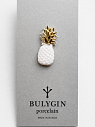 Брошь ручной работы Bulygin «Ананас», фарфор, бело-золотистая, превью фото 2
