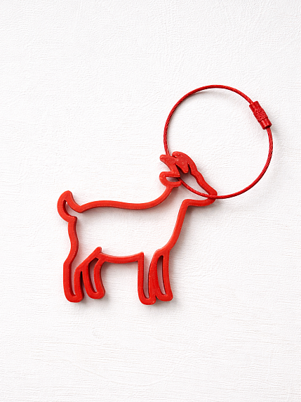 Брелок «Козочка», символ года 2027, красный, 6 см, фото 2.