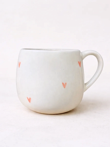 Кружка ручной работы РУКИ В ГЛИНЕ «Любовь - это ты», розовая, керамика, 250 мл, круглая, фото 4.