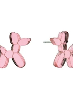 Серьги-гвоздики Monolama «Собаки из шариков», оргстекло, светло-розовый