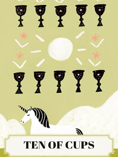 Открытка Таро Десятка Кубков (Ten of Cups)