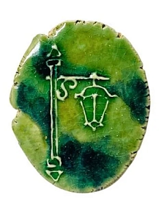 Брошь ручной работы Искусство интроверта «Фонарь», зелёный, керамика