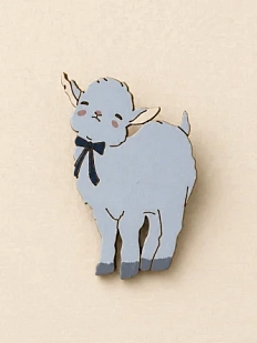 Брошь ОКподолинс «Козлик», серый