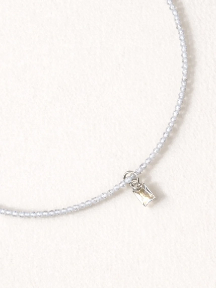 Чокер Мигетт из белого циркона с прямоугольным сияющим камнем, фото 1.