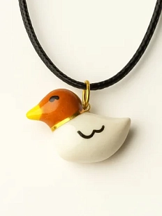 Подвеска керамическая ручной работы с уточкой, рыжая