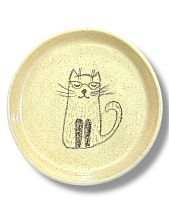 Тарелка ручной работы «Котик», керамика