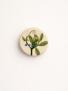 Брошь ручной работы Elizabeth Madar Оттиск трав, керамика