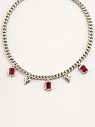 Цепь с подвеской Мигетт из сердечек и красного камня, превью фото 2