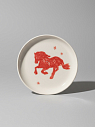 Тарелка ручной работы «Бегущая лошадь», керамика, 15 см, превью фото 1