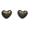 Серёжки-гвоздики КерамЕлКа «Сердечки металлик», керамика, превью фото 1