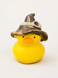 Керамическая фигурка Уточка в ведьминской шляпе, 7 см