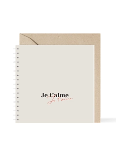 Блокнот на пружине Mitrozhe «Je taime», 15х15, 50 листов, бежевый