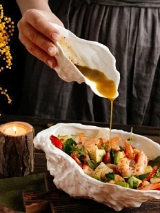 Соусник устрица ручной работы VELES «Звезда Элендиля», 150 мл, фарфор