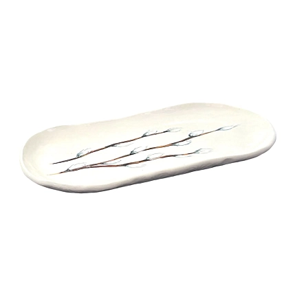 Блюдо ручной работы Верба керамика «Верба», овальное, керамика, 20 см, фото 3.