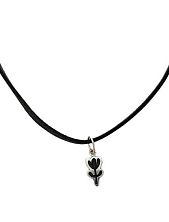 Кулон ручной работы на кожаном ремешке «Цветочек», нейзильбер