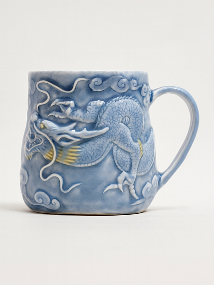 Кружка ручной работы «Дракон», фарфор, 430 мл, фото 1.