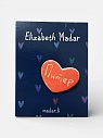 Брошь ручной работы Elizabeth Madar сердечко «Питер», розовая, керамика, превью фото 1