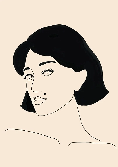 Постер интерьерный «Девушка с каре», А4, фото 1.