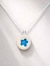 Подвеска ручной работы Молис Керамика «Цветочек», синий, керамика