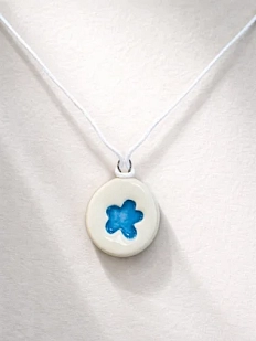 Подвеска ручной работы Молис Керамика «Цветочек», синий, керамика