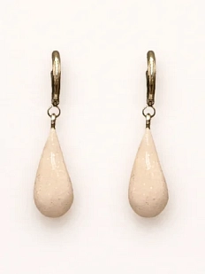 Серьги-конго Радость Рядом «Капли», полимерная глина, белые