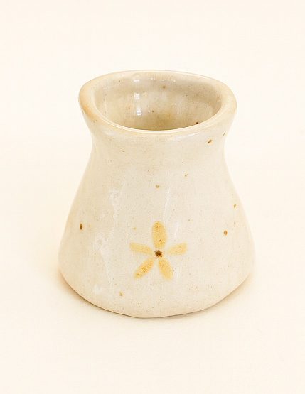 Подсвечник для тонких свечей «Цветочки», жёлтый, керамика, фото 2.