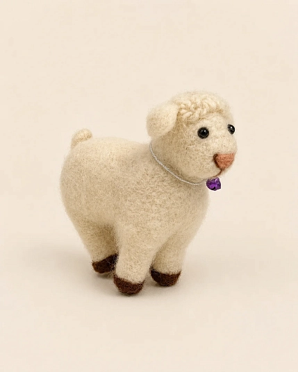 Валяная игрушка Северяшка «Овечка», шерсть, фото 1.