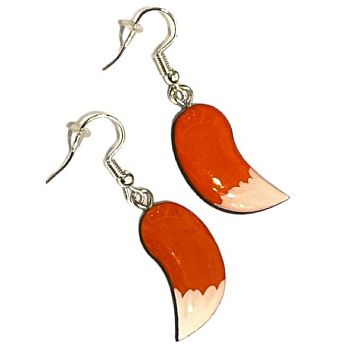 Серьги «Лисий хвостик», дерево, фото 1.