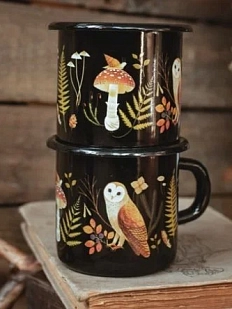 Кружка эмалированная «Сипуха», чёрная, 400 мл