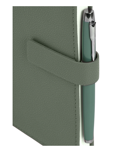 Подарочный набор с ежедневником «President» и ручкой, зелёный, фото 3.