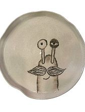 Тарелка ручной работы «Улитка с усами», керамика, 15 см