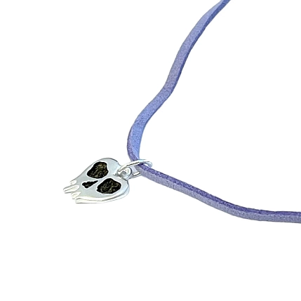 Кулон ручной работы на кожаном ремешке «Череп», нейзильбер, фото 11.