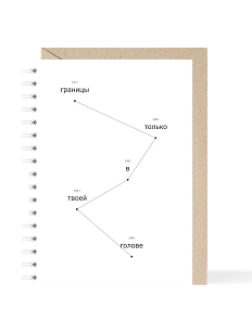 Блокнот на пружине Mitrozhe «Границы только в твоей голове», А6, 50 листов, белый