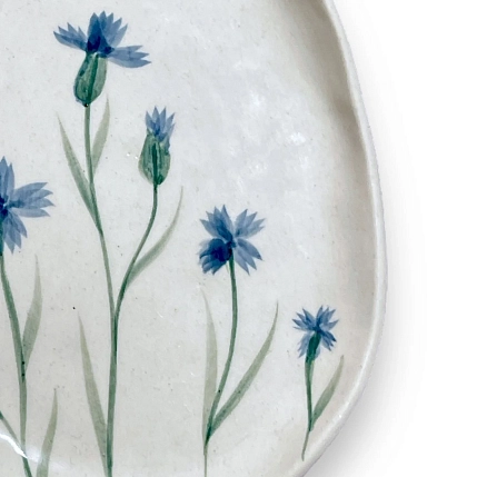 Блюдце ручной работы Верба керамика Васильки, керамика, 14 см, фото 2.