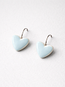 Серьги Сердечки, керамика, голубые, превью фото 2