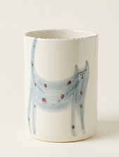 Стакан ручной работы Донышко-горлышко «Кот Краш Сизый», белый, керамика, 300 мл