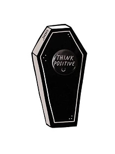 Закатной значок с надписью «Think positive», металл, 25 мм